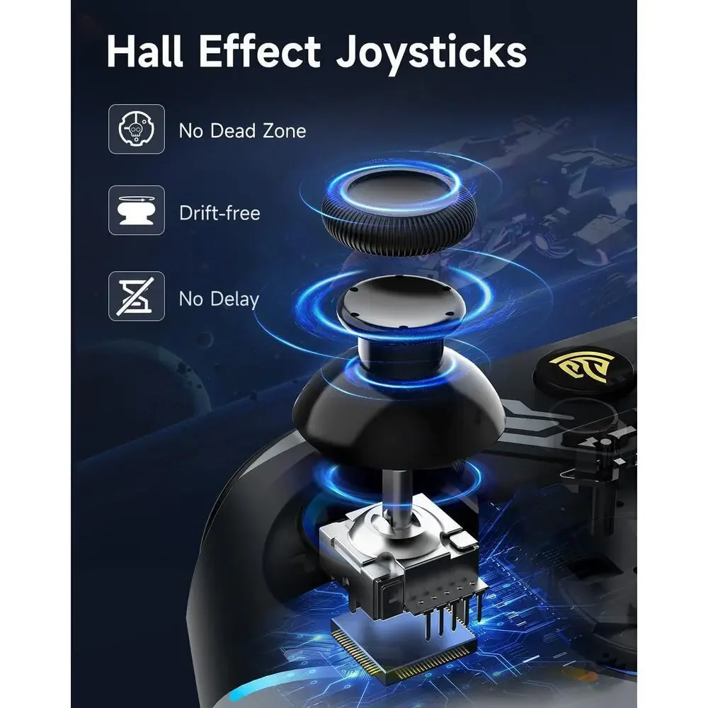 EasySMX X15 Wireless Bluetooth PC Controller Hall Joysticks RGB Lighting